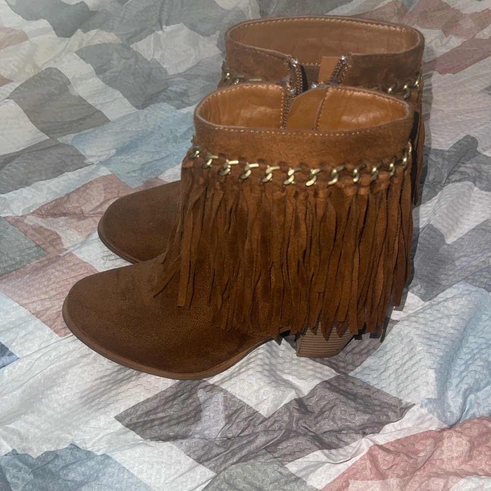 Fringe booties